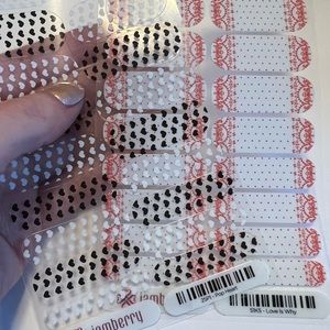 Set of two Jamberry Nail Wraps Pop Heart and Love is Why